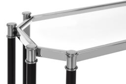 Orsina Contemporary Design Silver Metal Console table With Black Legs, Luxe Design Sofa Table For Drawing Room - thumbnail 4