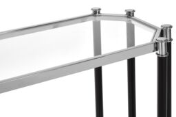 Orsina Contemporary Design Silver Metal Console table With Black Legs, Luxe Design Sofa Table For Drawing Room - thumbnail 5