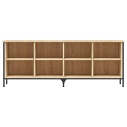 Berkfield Home Shoe Cabinet Sonoma Oak 131x35x50 cm Engineered Wood in Brown - Size: 131 x 35 x 50 cm - thumbnail 4