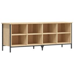 Berkfield Home Shoe Cabinet Sonoma Oak 131x35x50 cm Engineered Wood in Brown - Size: 131 x 35 x 50 cm - thumbnail 2