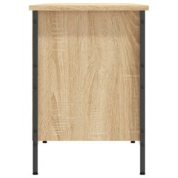 Berkfield Home Shoe Cabinet Sonoma Oak 131x35x50 cm Engineered Wood in Brown - Size: 131 x 35 x 50 cm - thumbnail 5