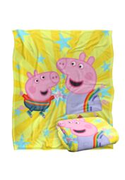 Hasbro Peppa Pig Kids Blanket 152x127cm High Five Peppa & George in White - Size: 152x127 cm - thumbnail 2