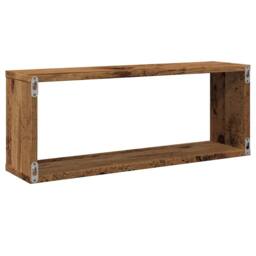 Berkfield Home Wall Cube Shelves 6 pcs Old Wood 60x15x23 cm Engineered Wood in Brown - Size: 60 x 15 x 23 cm - thumbnail 7