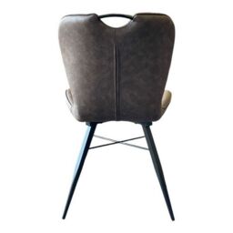Jaipur Furniture Ltd Mala Dining Fabric Chair with Metal Legs (Set of 2) - Brown/Black - Assembly Required in Brown - thumbnail 3