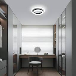 Goeco Modern LED Ceiling Light, 24 W, 2700LM 20cm, Round Ceiling Light in Black - thumbnail 4