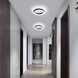 Goeco Modern LED Ceiling Light, 24 W, 2700LM 20cm, Round Ceiling Light in Black - thumbnail 5