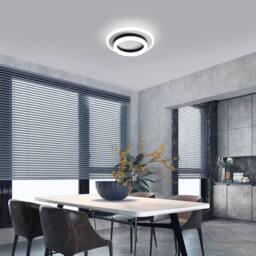 Goeco Modern LED Ceiling Light, 24 W, 2700LM 20cm, Round Ceiling Light in Black - thumbnail 3