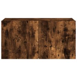 Berkfield Home TV Wall Cabinet with LED Lights Smoked Oak 80x35x41 cm in Brown - Size: 80 x 35 x 41 cm - thumbnail 9