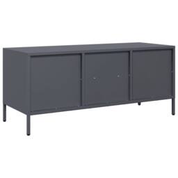 Berkfield Home TV Cabinet Anthracite 101.5x39x43.5 cm Cold-rolled Steel in Charcoal - thumbnail 7