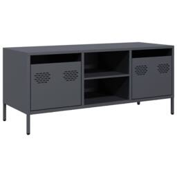 Berkfield Home TV Cabinet Anthracite 101.5x39x43.5 cm Cold-rolled Steel in Charcoal - thumbnail 3