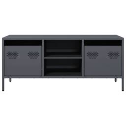 Berkfield Home TV Cabinet Anthracite 101.5x39x43.5 cm Cold-rolled Steel in Charcoal - thumbnail 4