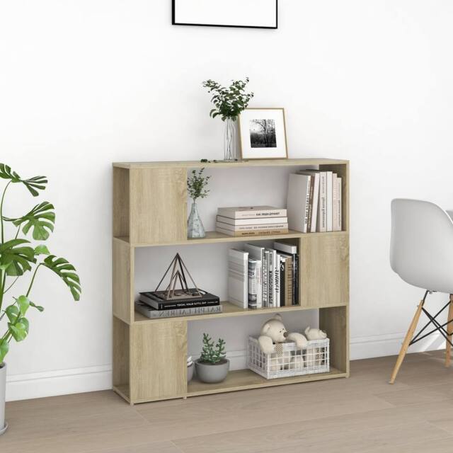 Berkfield Home Classic Book Cabinet Room Divider Sonoma Oak 100x24x94 cm in Brown - Size: 100 x 24 x 94 cm - image 1