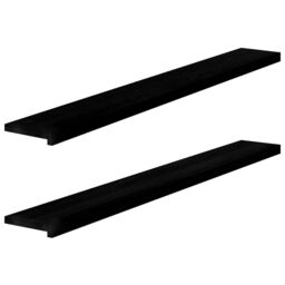 Berkfield Home Window Sills 2 pcs¬†Dark Brown 160x20x2 cm Solid Wood Oak - Size: Medium - thumbnail 1