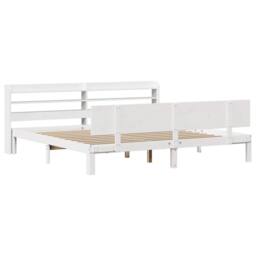 Berkfield Home Beautiful Bed Frame with Headboard without Mattress White 200x200 cm - thumbnail 1