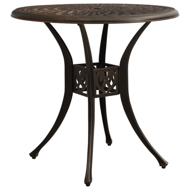 Berkfield Home Garden Table Bronze 78x78x72 cm Cast Aluminium in Brown - Size: 78 x 78 x 72 cm - image 1
