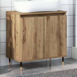 Berkfield Home Bathroom Cabinet Artisan Oak 58x33x60 cm Engineered Wood in Brown - Size: 58 x 33 x 60 cm - thumbnail 2