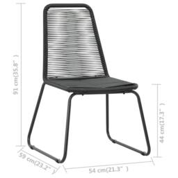 Berkfield Home Outdoor Chairs 2 pcs Poly Rattan Black - thumbnail 4