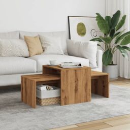 Berkfield Home Coffee Table Artisan Oak 100x48x40 cm Engineered Wood in Brown - Size: 100 x 48 x 40 cm - thumbnail 3
