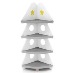 Costway 4-Tier Kids Corner Bookshelf Christmas Tree Bookcase Toy Storage Rack - thumbnail 4