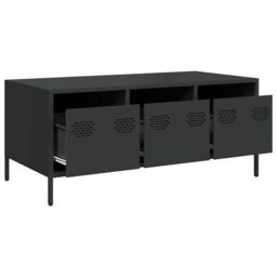 Berkfield Home Coffee Table Black 101.5x50x43.5 cm Cold-rolled Steel - thumbnail 5