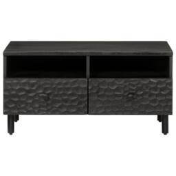 Berkfield Home Beautiful Coffee Table Black 80x54x40 cm Solid Wood Mango - Size: 80 x 54 x 40 cm - thumbnail 5