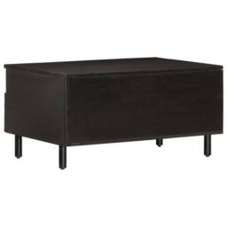 Berkfield Home Beautiful Coffee Table Black 80x54x40 cm Solid Wood Mango - Size: 80 x 54 x 40 cm - thumbnail 7