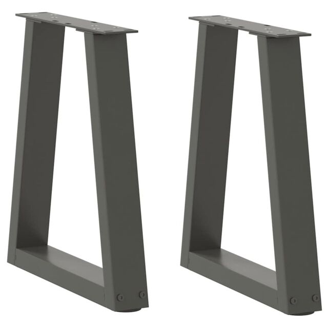 Berkfield Home Dining Table Legs V-Shape 2 pcs Anthracite 28x(42-43.3) cm Steel in Black - image 1