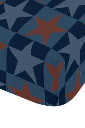 Catherine Lansfield 'Stars & Check' Fitted Sheet in Blue - Size: Double Fitted - thumbnail 3
