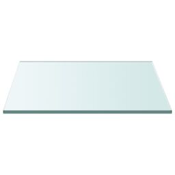 Berkfield Home Table Top Transparent 30x30 cm Tempered Glass in Black - thumbnail 2