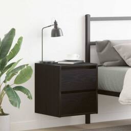 Berkfield Home Durable Wall-mounted Bedside Cabinet Black Oak 38x34x40 cm - Size: 38 x 34 x 40 cm - thumbnail 2