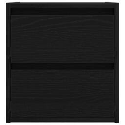 Berkfield Home Durable Wall-mounted Bedside Cabinet Black Oak 38x34x40 cm - Size: 38 x 34 x 40 cm - thumbnail 6