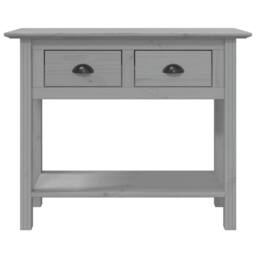 Berkfield Home Beautiful Console Table BODO Grey 90x34.5x73 cm Solid Wood Pine - thumbnail 1