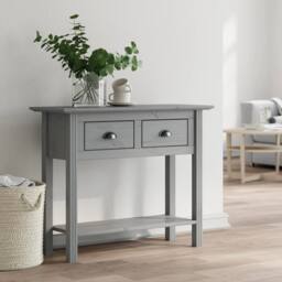 Berkfield Home Beautiful Console Table BODO Grey 90x34.5x73 cm Solid Wood Pine - thumbnail 2