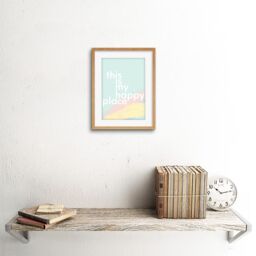 "Artery8 Wall Art Print This is My Happy Place Framed in Beige - Size: W7"" x H9""" - thumbnail 2