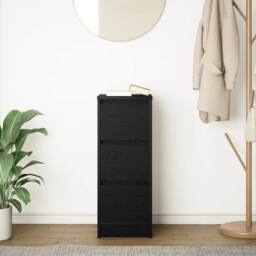 Berkfield Home Sideboard Black Oak 29.5x34x76 cm Engineered Wood - thumbnail 1