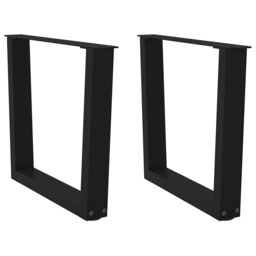 Berkfield Home Dining Table Legs V-Shape 2 pcs Black 50x(42-43.3) cm Steel