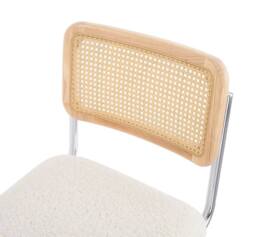Nordlys Set of 2 Industrial Metal Cane Rattan Dining Chairs in White - thumbnail 7