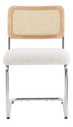 Nordlys Set of 2 Industrial Metal Cane Rattan Dining Chairs in White - thumbnail 4