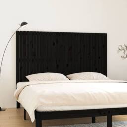 Berkfield Home Wall Headboard Black 185x3x110 cm Solid Wood Pine - Size: 185 x 3 x 110 cm - thumbnail 2