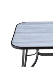 Garden Sanctuary Tempered Glass Wood Grain Garden Dining Table in Grey - Size: Large - thumbnail 5