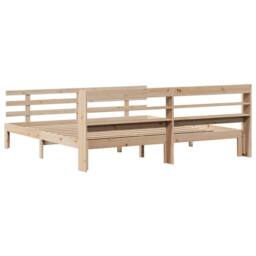 Berkfield Home Beautiful Bed Frame with Headboard without Mattress 180x200 cm Su in Natural - Size: Super King - thumbnail 8