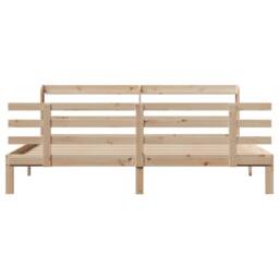 Berkfield Home Beautiful Bed Frame with Headboard without Mattress 180x200 cm Su in Natural - Size: Super King - thumbnail 4