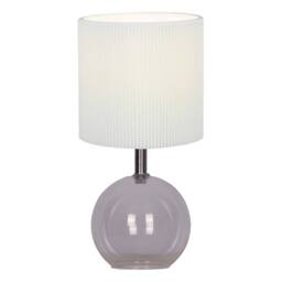First Choice Lighting Set of 2 Buck - Clear Glass Table Lamps with White Pleated Shade - thumbnail 2