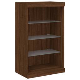 Berkfield Home Sideboard with LED Lights Brown Oak 60.5x37x100 cm - thumbnail 1
