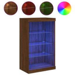 Berkfield Home Sideboard with LED Lights Brown Oak 60.5x37x100 cm - thumbnail 3
