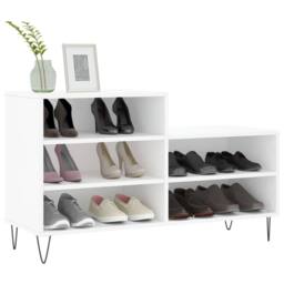 Berkfield Home Shoe Cabinet White 102x36x60 cm Engineered Wood - Size: 102 x 36 x 60 cm - thumbnail 3