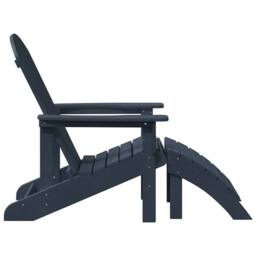 Berkfield Home Adirondack Chairs with Footrests 2 pcs Navy Blue HDPE - thumbnail 6