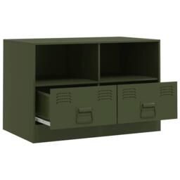 Berkfield Home TV Cabinet Olive Green 67x39x44 cm Steel - Size: 67 x 39 x 44 cm - thumbnail 7