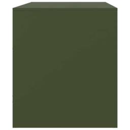 Berkfield Home TV Cabinet Olive Green 67x39x44 cm Steel - Size: 67 x 39 x 44 cm - thumbnail 8