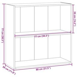 Berkfield Home Bookcase Grey Sonoma 80x30x77 cm Engineered Wood - Size: 80 x 30 x 77 cm - thumbnail 9
